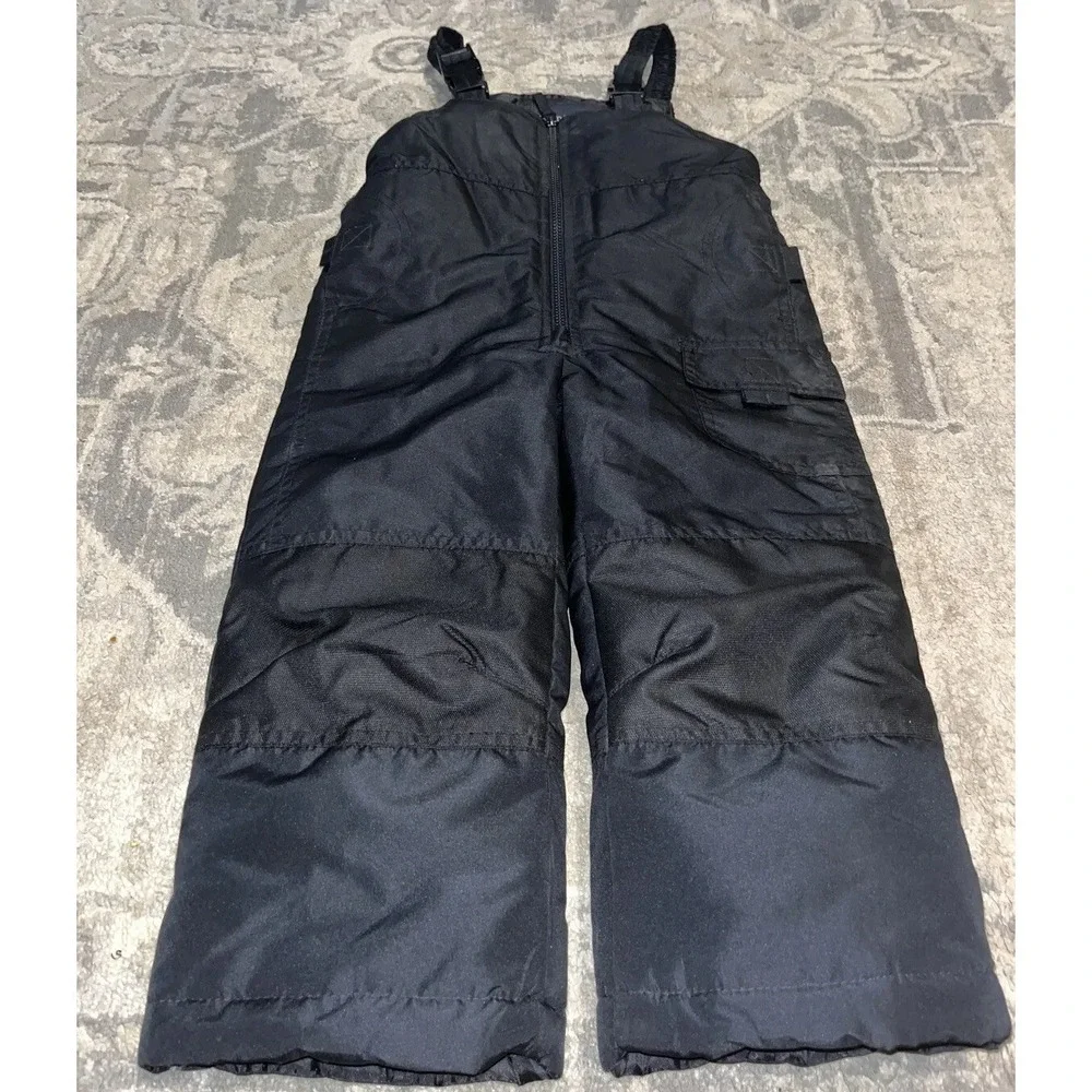 LONDON FOG Boys Toddler Snow Bib Ski Pant Snow Black Sz 4T 4 Toddler